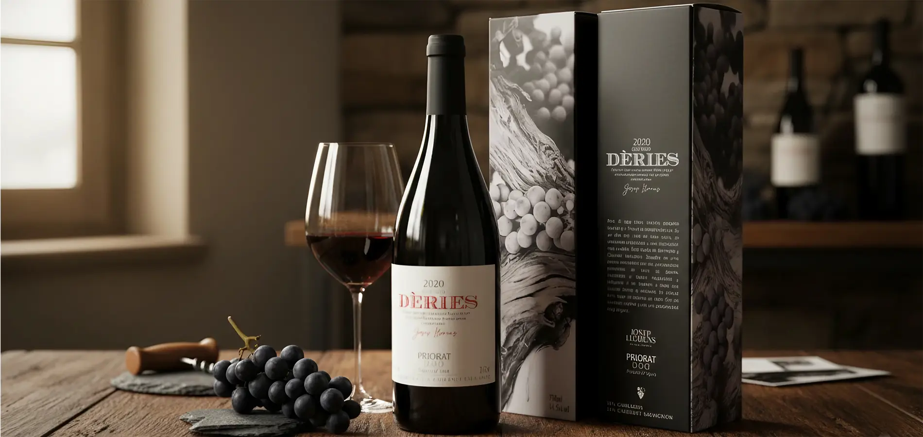 Vino tinto Dérries 2020 Priorat DÒQ, Denominación de Origen Calificada, vino español gourmet para exportación B2B