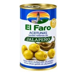 ACEITUNA MANZANILLA RELLENA CON JALAPEÑO EL FARO 350 GR