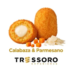 CROQUETA CALABAZA Y PARMESANO 35G, BOLSA 500G AF