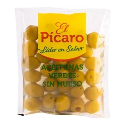 ACEITUNA VERDE CON HUESO "PILLOW BAG" EL PICARO 180 GR