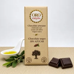 CHOCOLATE NEGRO ARTESANAL 70% CACAO, S/AZUCAR CON AOVE 105 GR