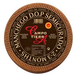 QUESO MANCHEGO CAMPO TIERRA SEMICURADO DE LECHE DE OVEJA 2-3 MESES 3,6 KG