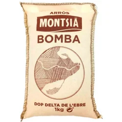 RICE MONTSIA BOMBA 1KG. (D.O.P DELTAOF THE EBRO) CLOTH SAC