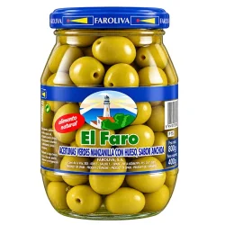 ACEITUNA MANZANILLA AROMATICAS CON HUESO EL FARO 800 GR