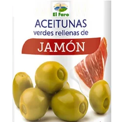 ACEIRTUNA MANZANILLA RELLENA CON JAMÓN EL FARO 235 GR