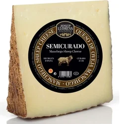 QUESO MANCHEGO  JOSEP LLORENS SEMICURADO DE LECHE DE OVEJA 2-3 MESES CUÑA 150 GR