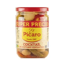 COCKTAIL DE ACEITUNAS Y PICKLES EL PICARO 290 GR