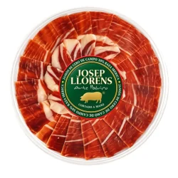 JAMÓN DE CEBO DE CAMPO IBÉRICO 50% RAZA IBÉRICA LONCH CORTADO A CUCHILLO JOSEP LLORENS 75 GR C/P