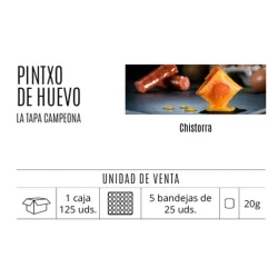 PINTXO DE HUEVO CHISTORRA FS BANDEJA 25 UN COCINA DE SENEN 500 GR