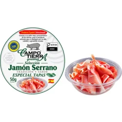 JAMÓN SERRANO RESERVA ESPECIAL TAPAS CAMPO TIERRA TARRO 50 GR