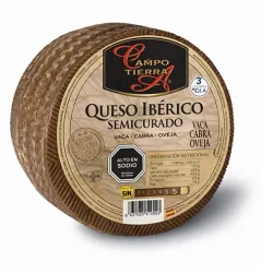 QUESO IBÉRICO CAMPO TIERRA SEMICURADO. QUESO DE VACA, CABRA Y OVEJA 2-3 MESES DE CURACIÓN. 3KG