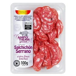 SALCHICHÓN SERRANO CULAR LONCHEADO CAMPO TIERRA  100 GR