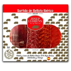 CHORIZO+SALCHICHÓN+ CAÑA DE LOMO +PALETA BELLOTA C/P JOSEP LLORENS, SELECCIÓN 90 GR