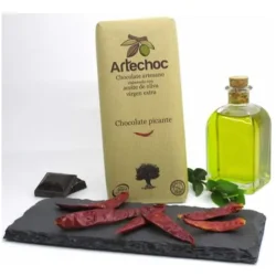 CHOCOLATE NEGRO ARTESANAL PICANTE CON AOVE Y CAYENA 105 GR