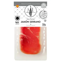 JAMÓN SERRANO LONCHEADO MJ 50 GR