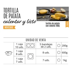 TORTILLA PATATA CALENTAR Y SERVIR C/CEBOLLA COCINA DE SENEN 200 GR