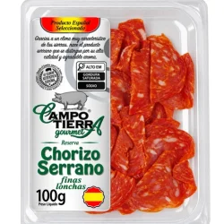 CHORIZO SERRANO CULAR LONCHEADO CAMPO TIERRA  100 GR