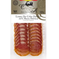 CAÑA DE LOMO DE CEBO IBÉRICO 50% RAZA IBÉRICA LONCH.CAMPO TIERRA  100 GR C/P