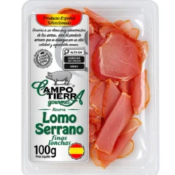 LOMO SERRANO CULAR LONCHEADO CAMPO TIERRA  100 GR