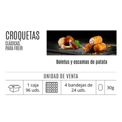 CROQUETAS CL BOLETUS Y ESCAMAS DE PATATA FS 24 UN COCINA DE SENEN 720 GR