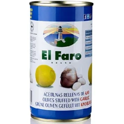 ACEITUNA MANZANILLA RELLENA CON AJO EL FARO 350 GR