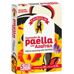 CAJA SAZ. DE PAELLA CON AZAFRÁN CHIQUILIN 5 SOBRES (4 G./SOBRE)