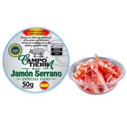 JAMÓN SERRANO RESERVA ESPECIAL TAPAS CAMPO TIERRA TARRO 50 GR