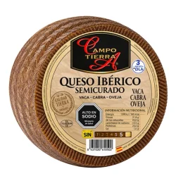 QUESO IBÉRICO CAMPO TIERRA SEMICURADO. QUESO DE VACA, CABRA Y OVEJA 2-3 MESES DE CURACIÓN. 3KG