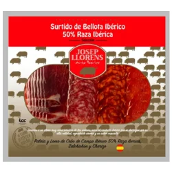 CHORIZO+SALCHICHÓN+ CAÑA DE LOMO +PALETA BELLOTA C/P JOSEP LLORENS, SELECCIÓN 90 GR