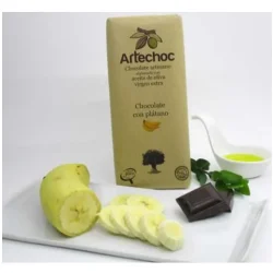 CHOCOLATE NEGRO ARTESANAL CON AOVE Y PLATANO 105 GR