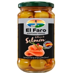 ACEITUNA MANZANILLA RELLENA CON SALMON EL FARO 235 GR