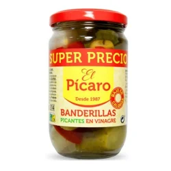 BANDERILLA PICANTE CON TROZO DE PEPINILLO EL PICARO 290 GR