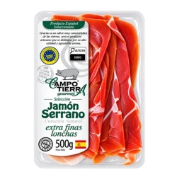 JAMÓN SERRANO RESERVA LONCHEADO CAMPO TIERRA  500 GR