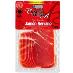 JAMÓN SERRANO LONCHEADO CAMPO TIERRA 100 GR