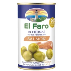 ACEITUNA MANZANILLA RELLENA CON SALMON EL FARO 350 GR