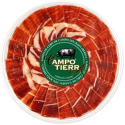 JAMÓN DE CEBO DE CAMPO IBÉRICO 50% RAZA IBÉRICA CORTADO A CUCHILLO CAMPO TIERRA 75 GR C/P