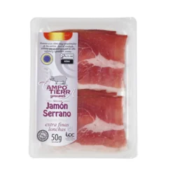 JAMÓN SERRANO RESERVA LONCHEADO MEDIAS LONCHAS CAMPO TIERRA  50 GR