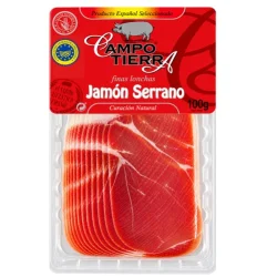 JAMÓN SERRANO LONCHEADO CAMPO TIERRA 100 GR