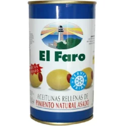 ACEITUNAS REINA RELLENA CON PIMIENTO ROJO ASADO EL FARO 4000 GR