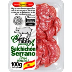 SALCHICHÓN SERRANO CULAR LONCHEADO CAMPO TIERRA  100 GR