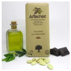 CHOCOLATE NEGRO ARTESANAL CON AOVE Y ALMENDRAS 105 GR