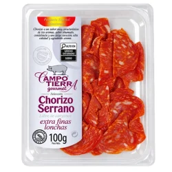 CHORIZO SERRANO CULAR LONCHEADO CAMPO TIERRA  100 GR