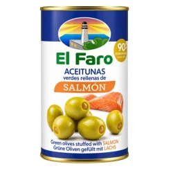 ACEITUNA MANZANILLA RELLENA CON SALMON EL FARO 350 GR