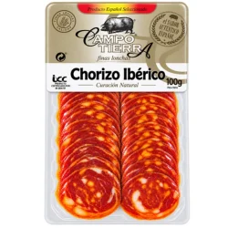 CHORIZO IBÉRICO LONCHEADO CAMPO TIERRA 100 GR C/P