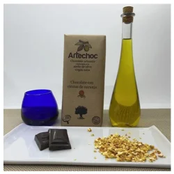 CHOCOLATE NEGRO ARTESANAL CON AOVE Y VIRUTA NARANJA 105 GR