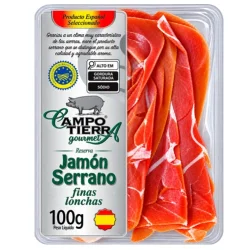 JAMÓN SERRANO RESERVA LONCHEADO CAMPO TIERRA  100 GR