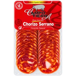 CHORIZO SERRANO LONCHEADO CAMPO TIERRA 100 GR