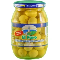 ACEITUNA MANZANILLA AROMATICAS CON HUESO EL FARO 800 GR