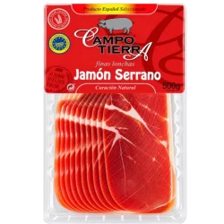JAMÓN SERRANO LONCHEADO CAMPO TIERRA 500 GR
