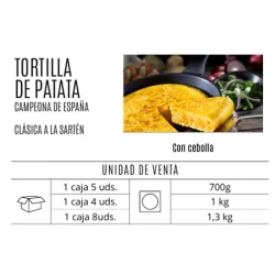 TORTILLA PATATA AL SARTEN C/CEBOLLA FS UN COCINA DE SENEN 1,3 KG